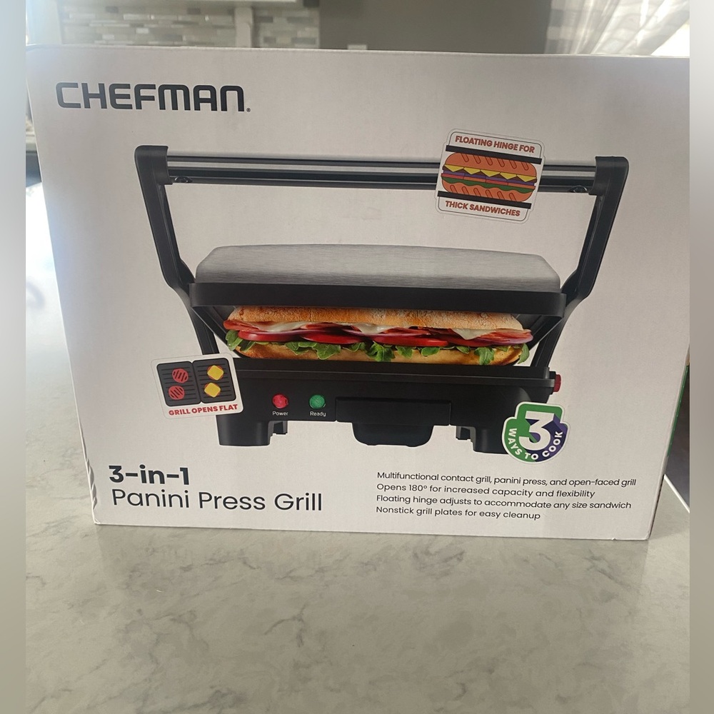 Chefman 3-in-1 Panini Press Grill